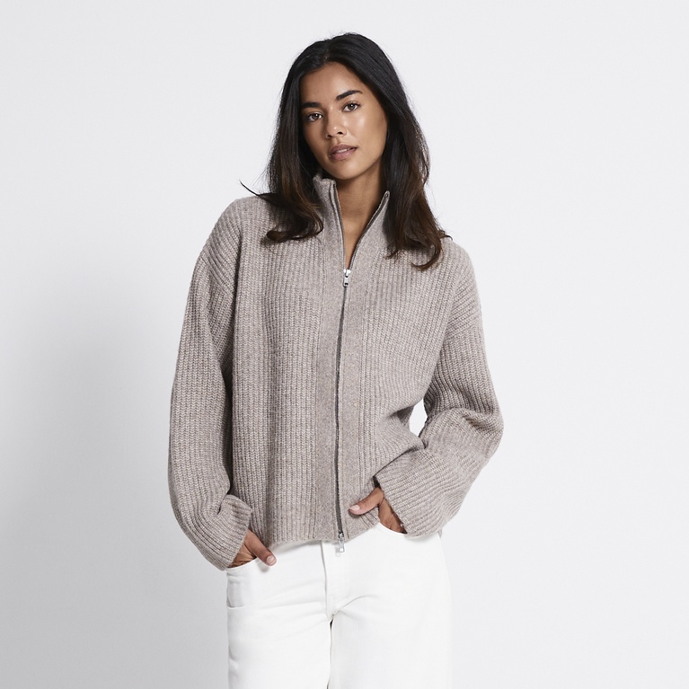 Zip knit cardigan "Zip Cardigan"